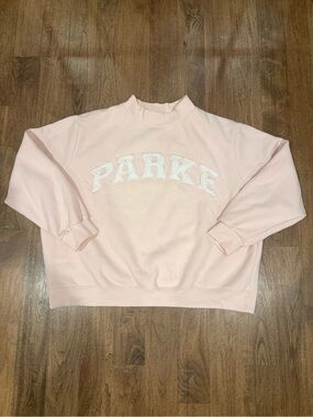 Parke Mockneck- Rose XXL (Fleece) with White Lettering